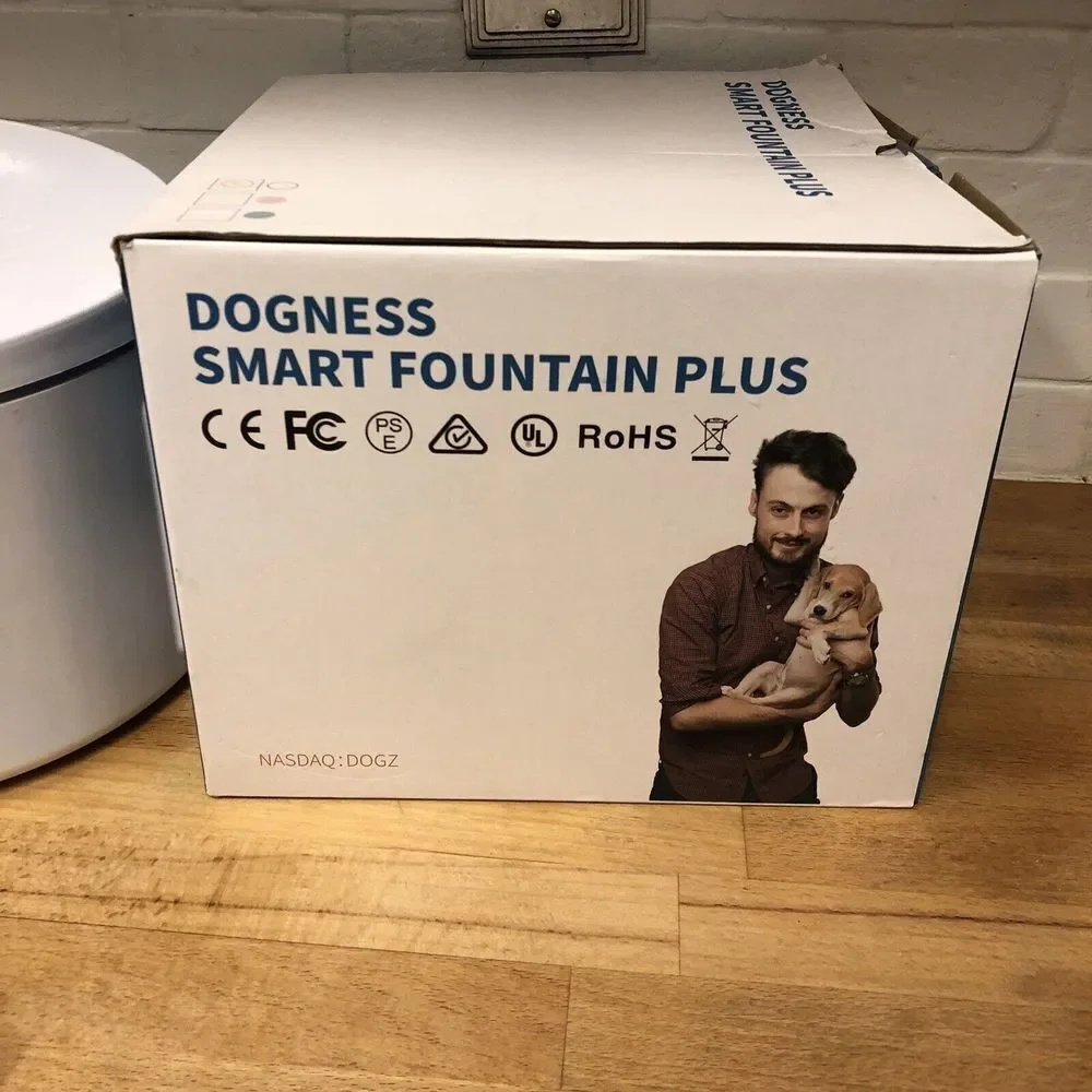 Dogness Pet Smart Water Fountain PLUS (LARGE PETS) White Auto Shuts Off 3.2 L